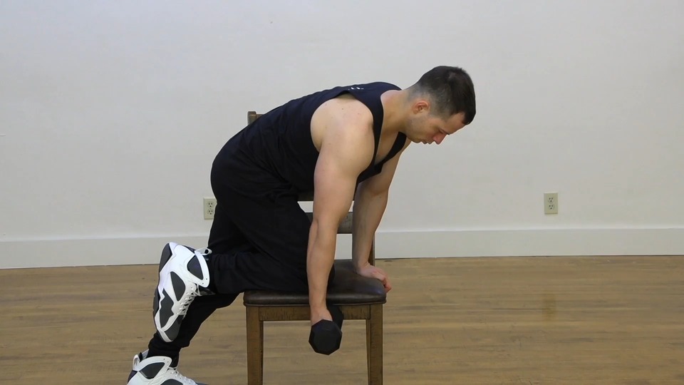 Single Double Curl Into Double Tricep Kickback exercise demo