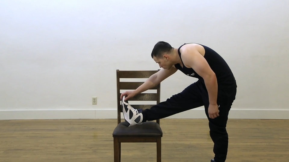 Chair Hamstring Stretch exercise demo