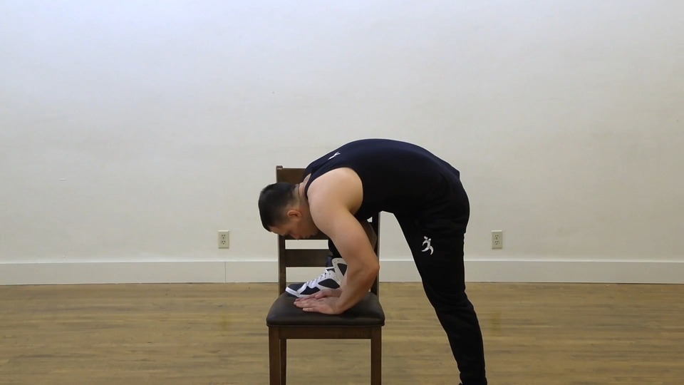 Chair Lunge Stretch exercise demo