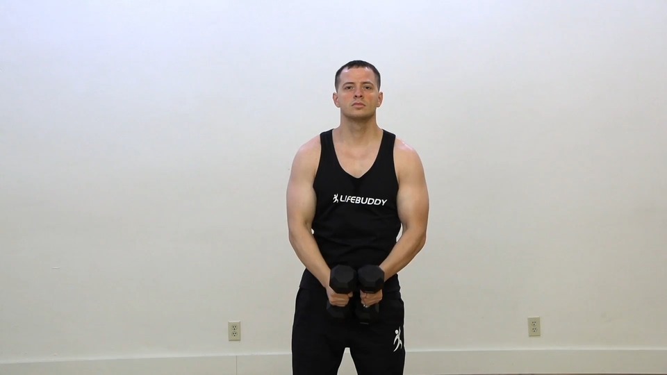 Close Grip Hammer Front Raise Into Lateral Raise exercise demo