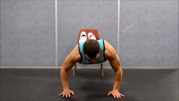 Corkscrew Decline Push Ups exercise demo