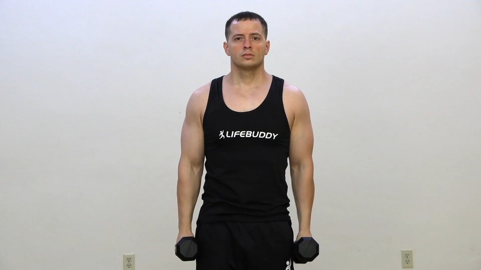 Double Hammer Curl Into Hammer Rear Delt Raise exercise demo