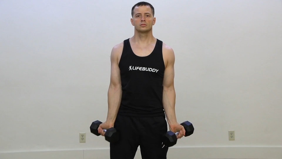 Double Out Curl Into Double Side Raise exercise demo