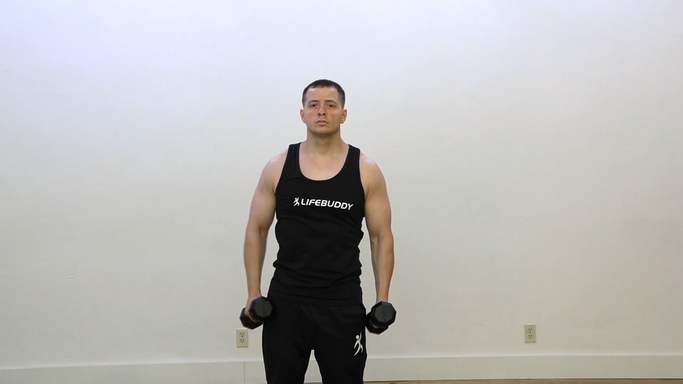 Hammer Front Raise Into Chest Fly exercise demo