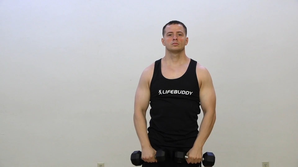 Hammer Opposite Side Front Raise Into Rotating Lateral Raise exercise demo