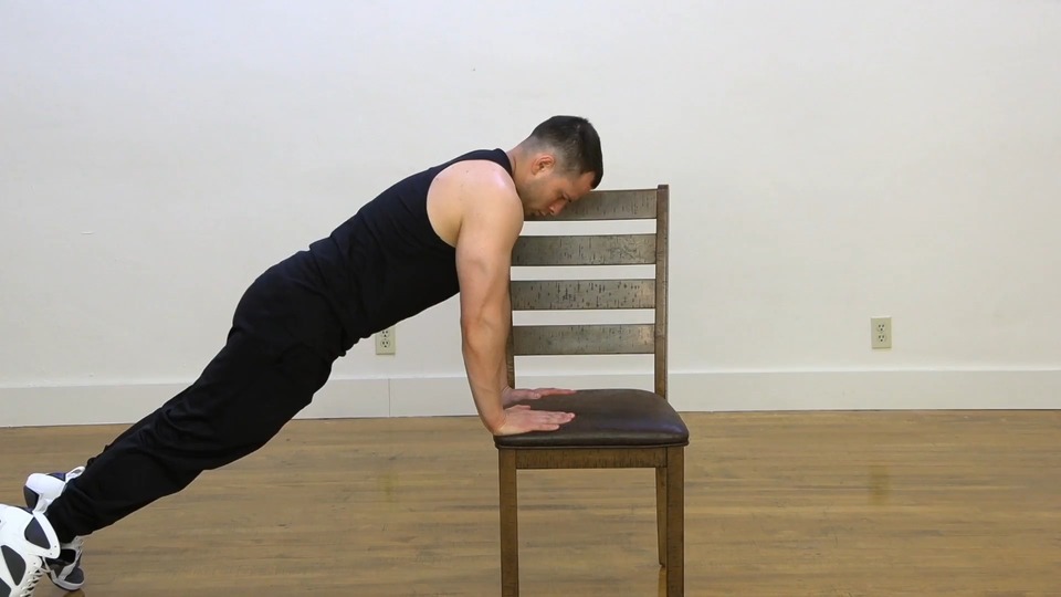 Incline pushup exercise demo
