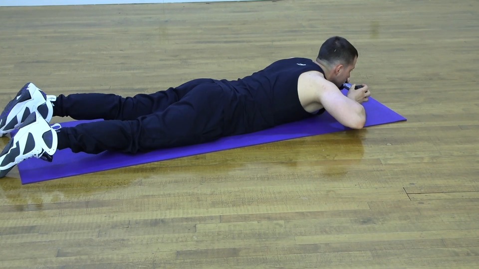 Lying Close Downward Row exercise demo