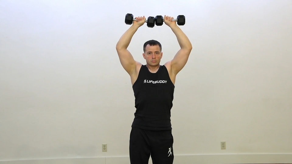 Overhead Shrug exercise demo