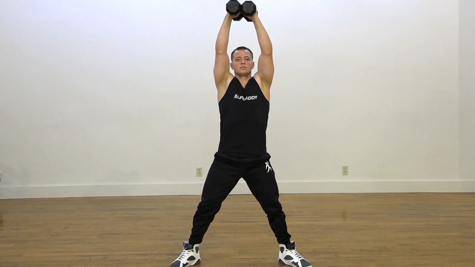 Push Press Into Sumo Squat exercise demo