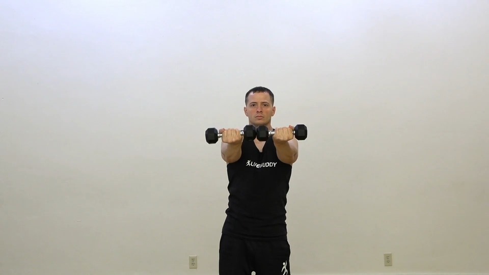 Reverse Front Raise Into Overhead Fly exercise demo