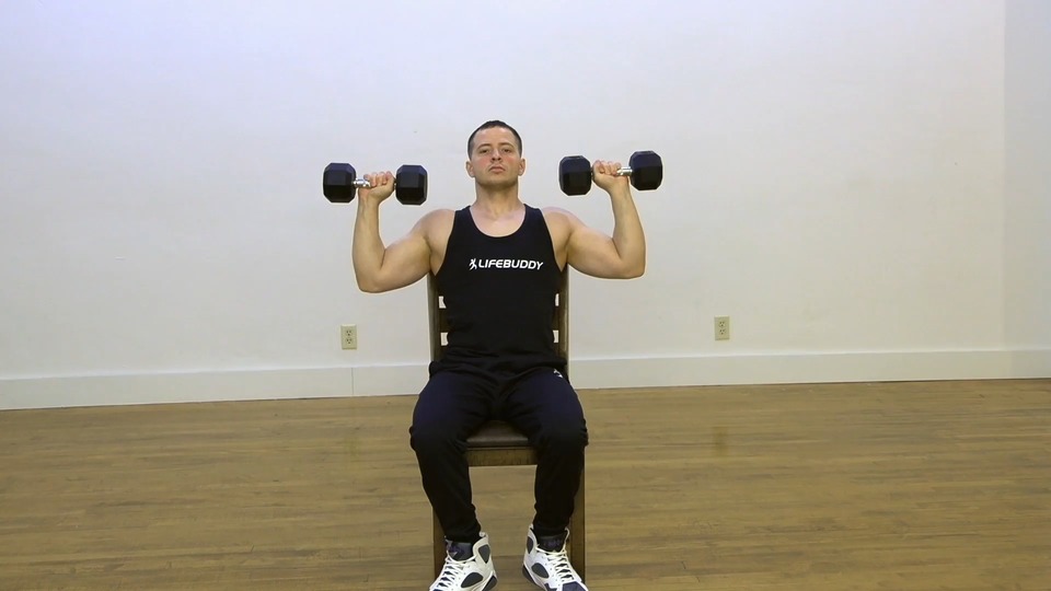 Seated Alternating Shoulder Press exercise demo