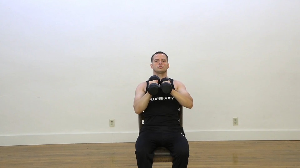 Seated Rear Delt Openers Into Shoulder Press exercise demo