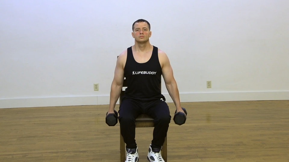 Seated Rotating Curl exercise demo