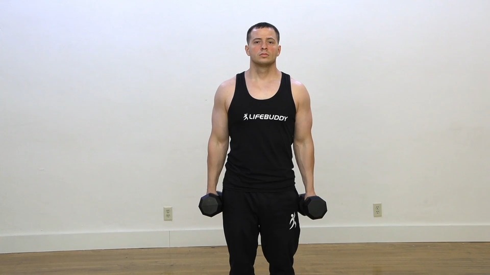 Single Hammer Curl Into Double exercise demo