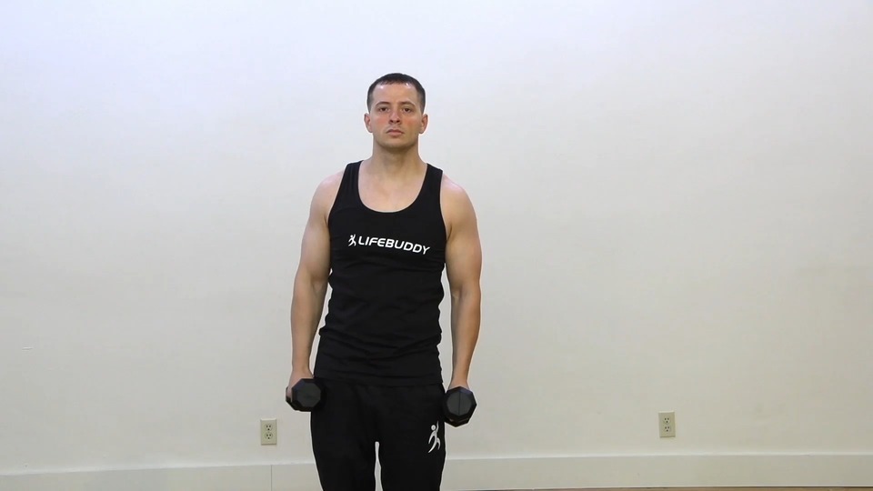 Single Hammer Front Raise Into Hammer Front Raise exercise demo