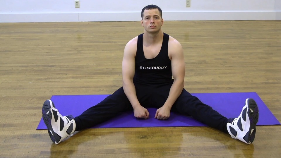 Straddle Alternating Toe Hold exercise demo