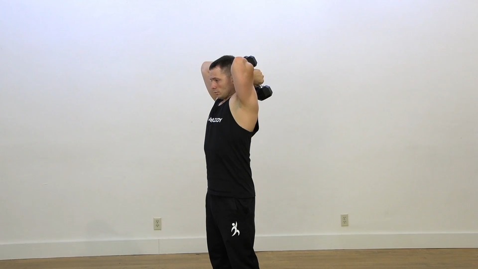 Tricep Press Into Shoulder Press exercise demo