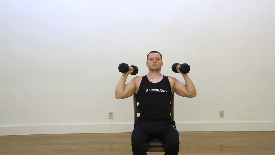 Triple Alternating Hammer Shoulder Press exercise demo