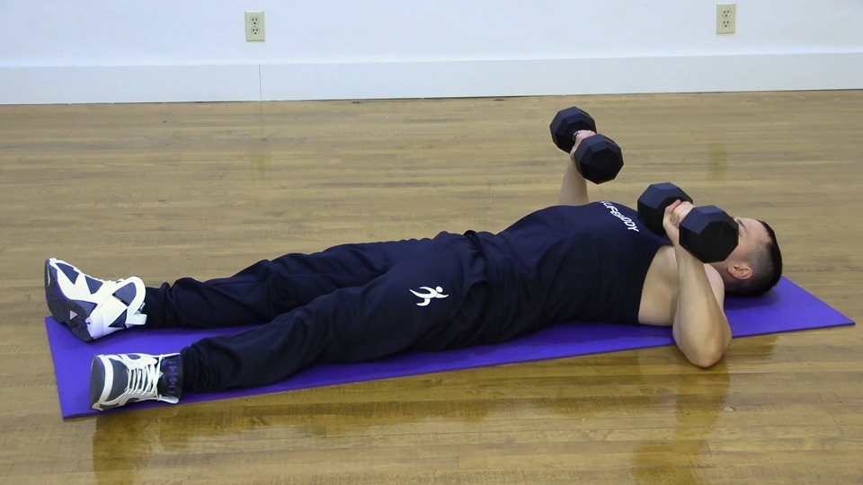 Twisting Floor Press exercise demo