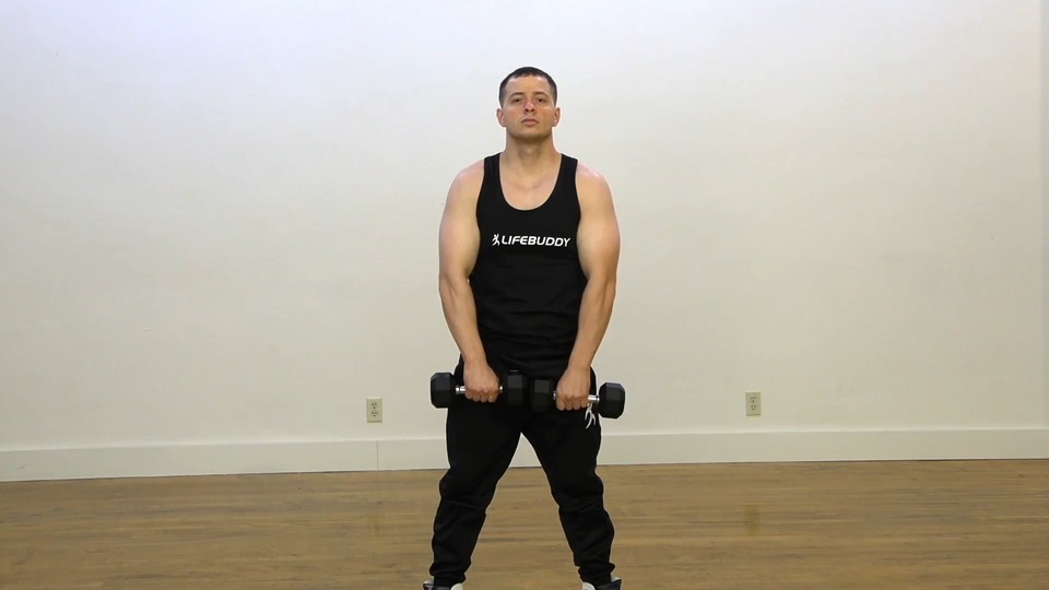 Upright Row Into Squat exercise demo