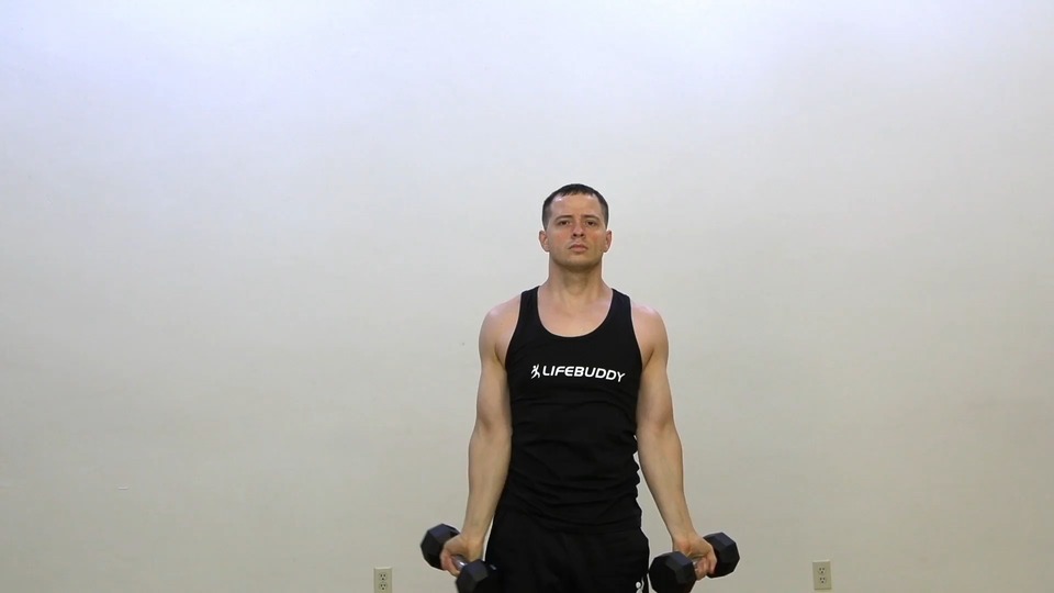 Close Grip Hammer Curl Into Side Extension exercise demo