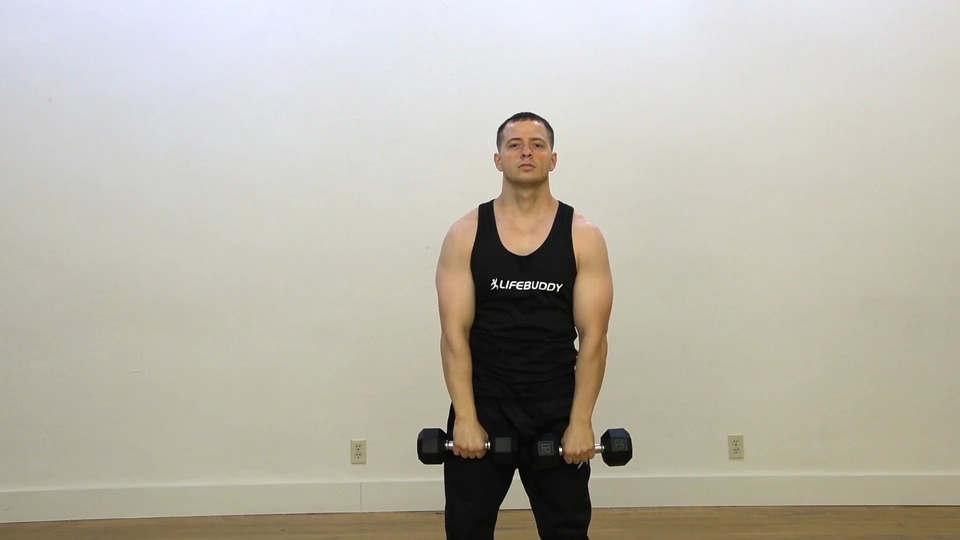 Wide Upright Row Into Shoulder Press exercise demo