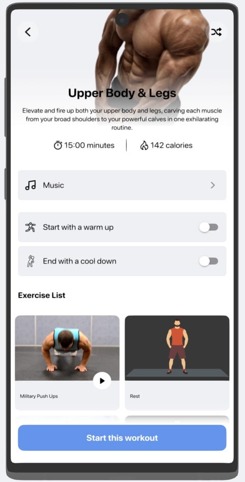 Upper body & Legs Home Workout